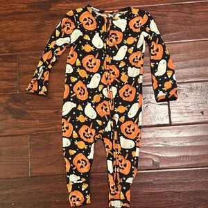 Bums & Roses Bamboo Halloween Pumpkin and Ghost Kids One Piece Pajamas